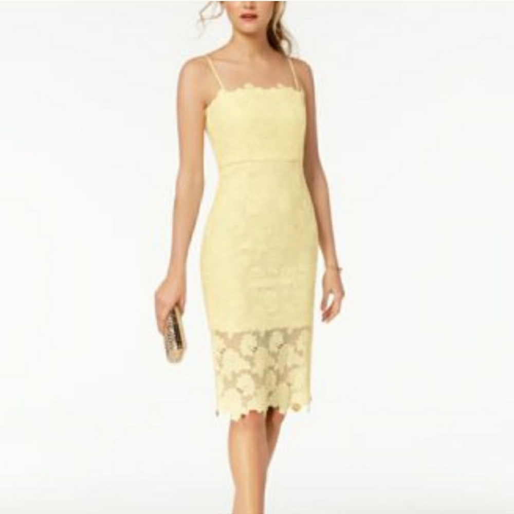 Bardot yellow lace dress